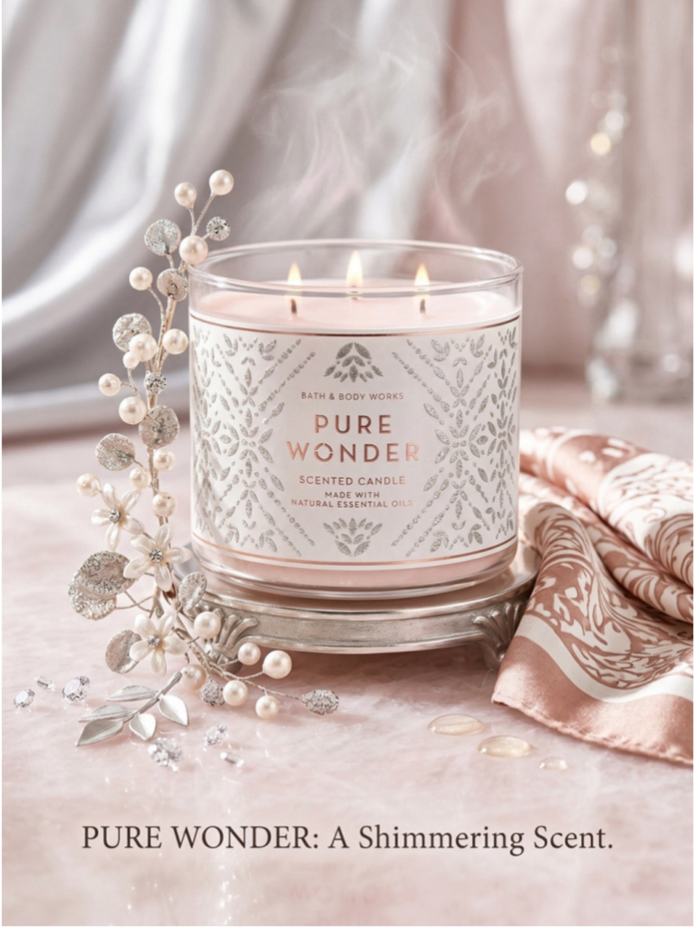 Bath & Body Works Pure Wonder 3-Wick Scented Candle 14.5 oz New